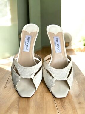 Jimmy Choo Brigitte Sandals Ivory Mules